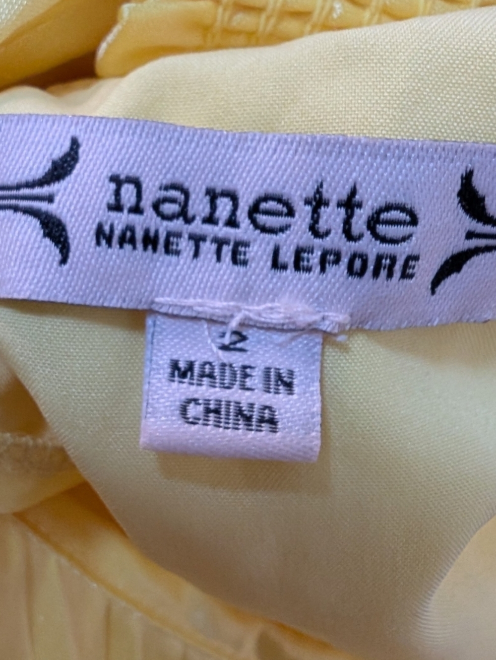 Nanette Lepore Women's Smocked High Neck Pleated Yellow Dress ..Size 2 - Picture 6 of 7